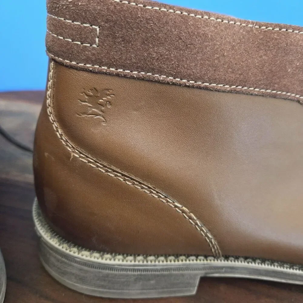 STACY ADAMS Cagney Boot Men's 11M Leather Cognac Tan # 24907-236